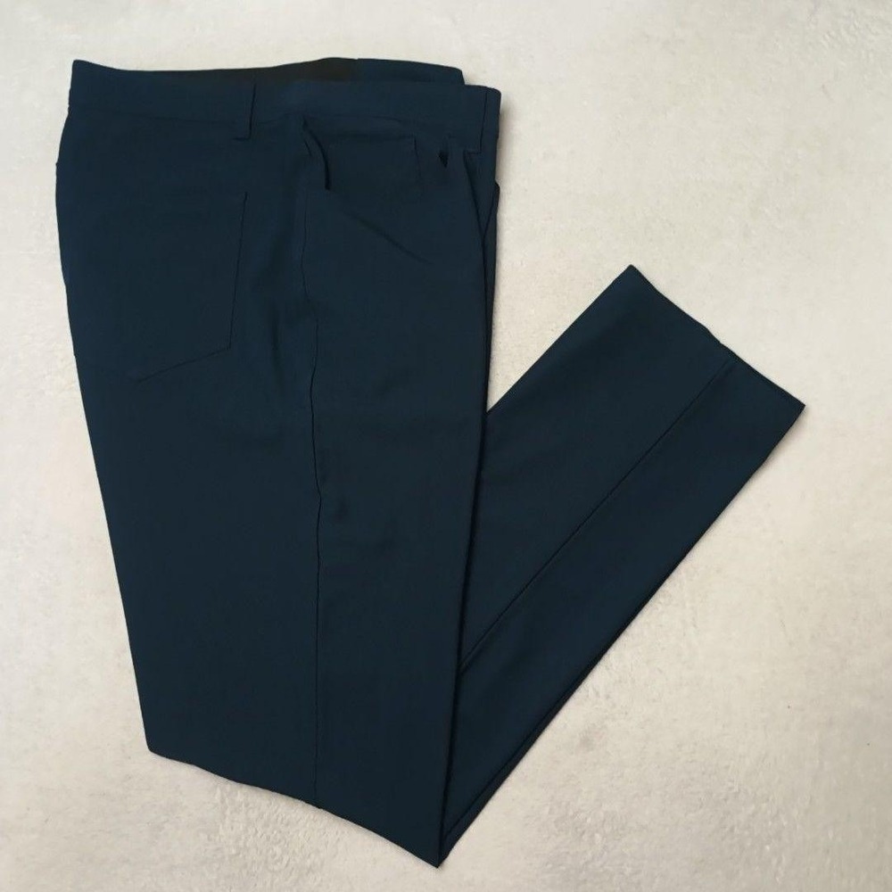 Mott & Bow Pants Mens 36x32 Blue Travel Chino Slim 5-Pocket Microfiber Tech